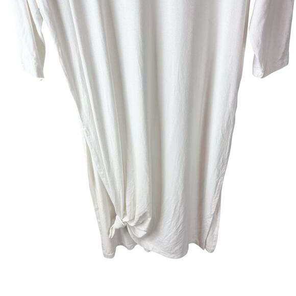 Alembika White T Shirt Dress Tunic Slits Size 1 6-8 Lagenlook - Picture 8 of 8